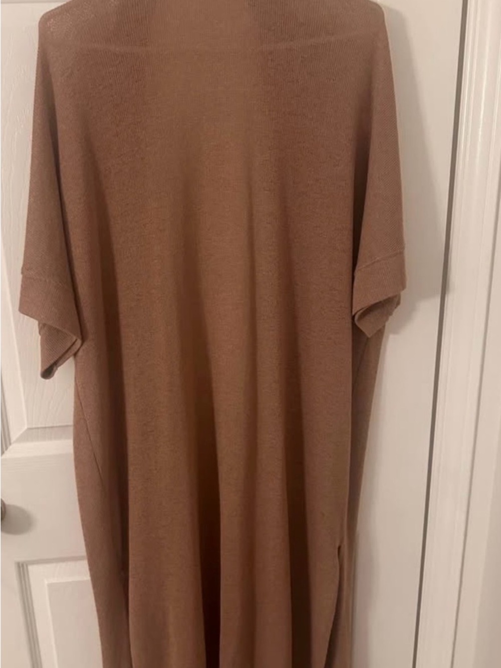 Addition Elle Men's Relaxed Knit Short-Sleeve Shirt in Taupe Brown